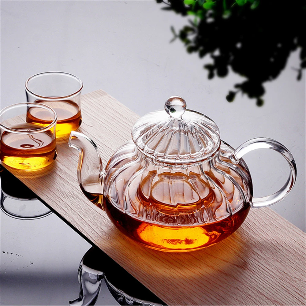 Heat-Resistant Glass Tea Set Stainless Steel Filter Glass Teapot