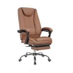 High Back Office Chair with Footrest Pu Leather Executive Office Computer Desk Chair with Padded Headrest and Armrest