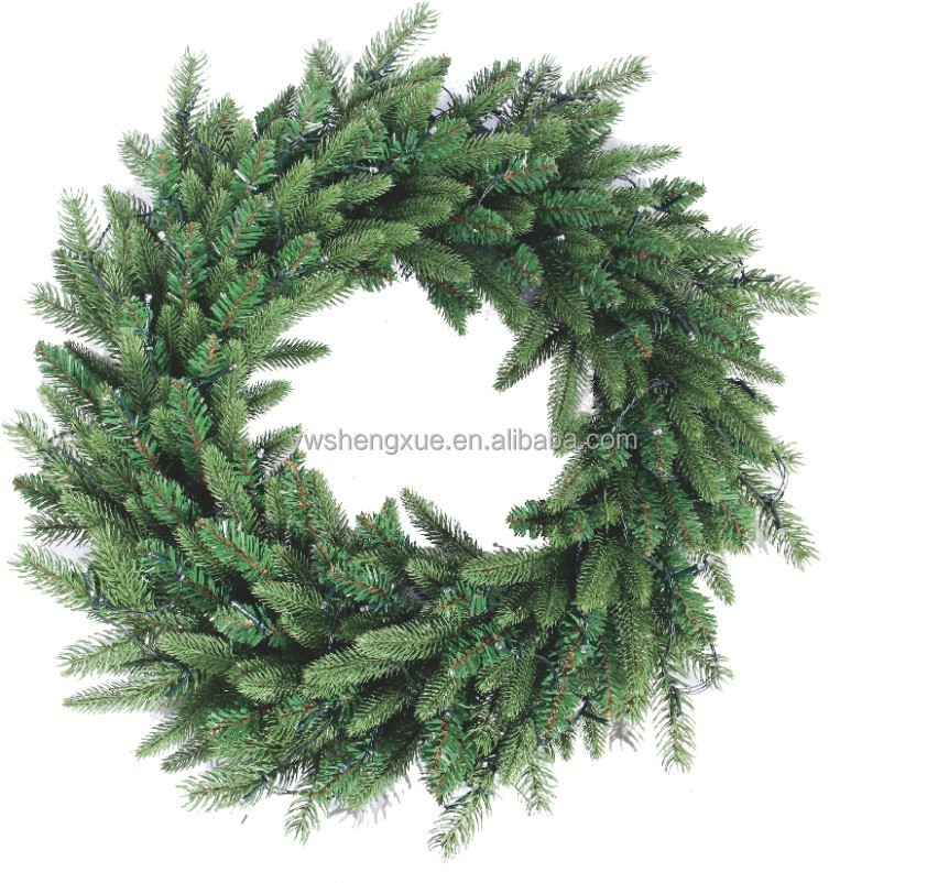 High grade artificial PVC and PE mixed christmas garland wreath plastic christmas wreath holiday decoration christmas wreath