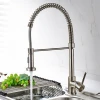 High Quality Bushed Nickle Tap Mixer Kitchen Faucet with pull down sprayer