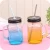 Import high quality colorful glass mason jar with handles wholesale mason jar with straw from China