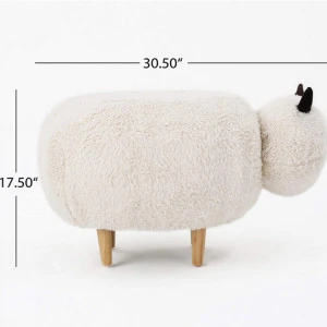 High quality custom natural white sheep stools wooden bar wood chair child animal shape stool ottoman
