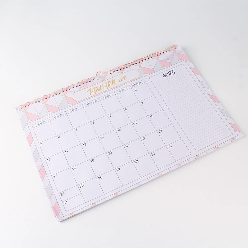 High Quality Customized Printing 2021 Spiral Calendar Monthly Weekly Paper Wall Calendars