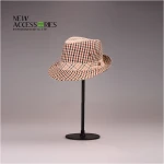 high quality fedora Checked female hat