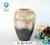 Import High quality gray and gold thick cone cylinder with small flat mouth OEM  frosted glass vase for home decoration from China