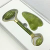 High quality green xiuyan jade roller guasha facial beauty massager welded noiseless jade roller with box