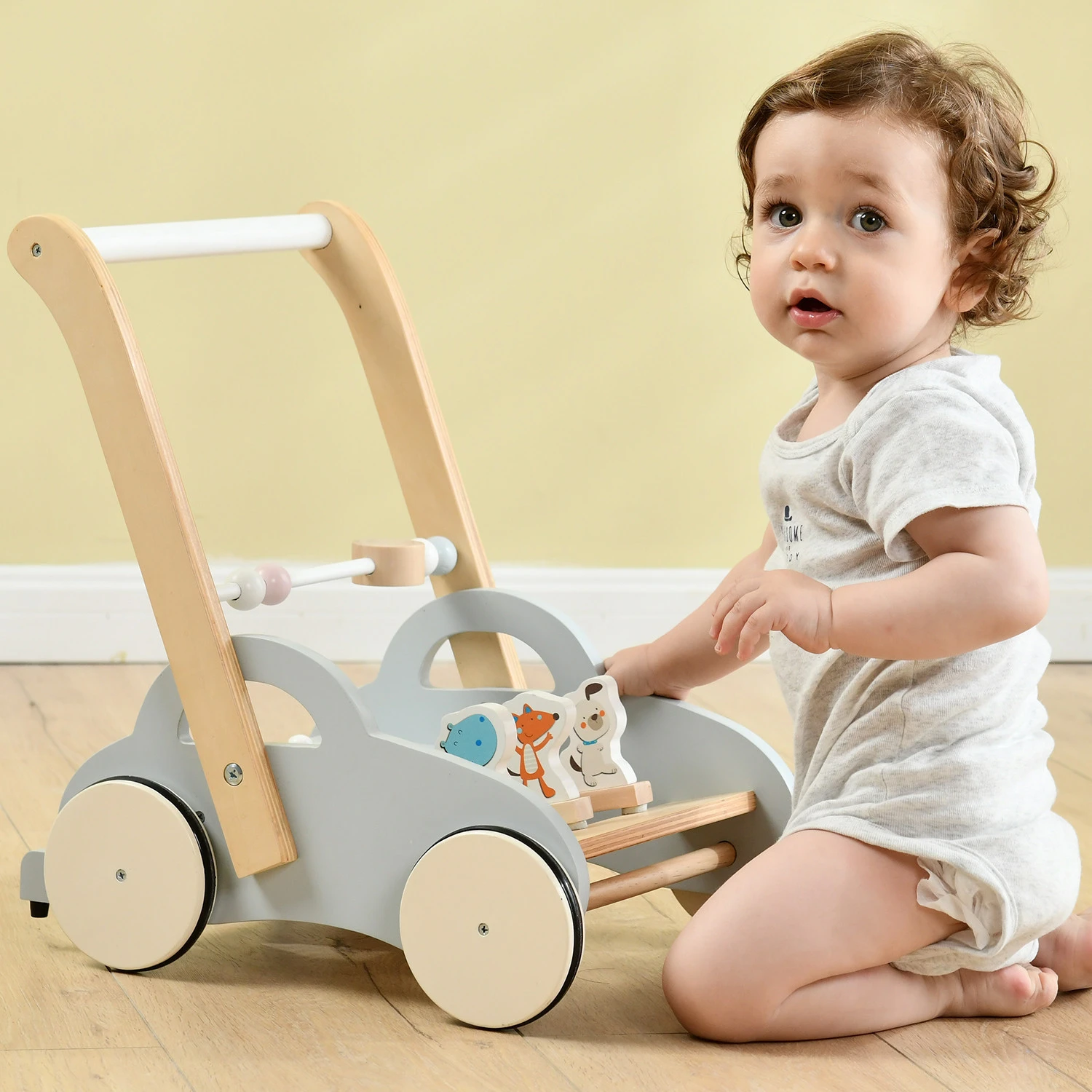 High quality kid wood toys baby walker natural wood toy for baby kids