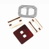 high quality make custom designer resin acrylic plastic wood red square belt buckles for handbag coat dresses clothing for women