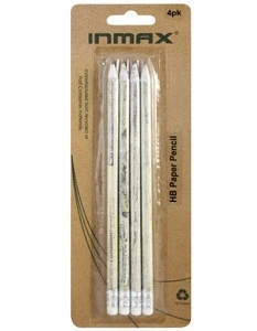 High quality recycle newspaper standard HB pencil with eraser