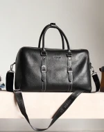 High quality travelling storage bag men Litchi pattern travel bags customized business large duffel bag leather