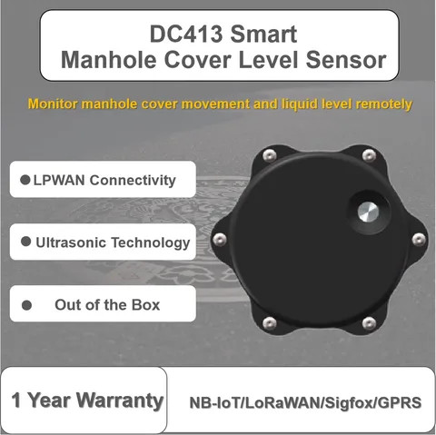 High Quality Ultrasonic Manhole Cover Monitor Contactless Water  Sewage Level Detecting Sensor Iot Solutions & Software DC413
