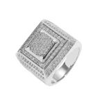Hip Hop Jewelry Latest Design Gold Plated S925 Silver Classic Zircon moissanite ring Mens fine jewelry Ring light for Wedding