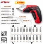 Hispec Cordless Screwdriver 3.6V Li-ion Battery Power LED Electric Screwdriver Mini Screw Driver with 26pc Bit Set