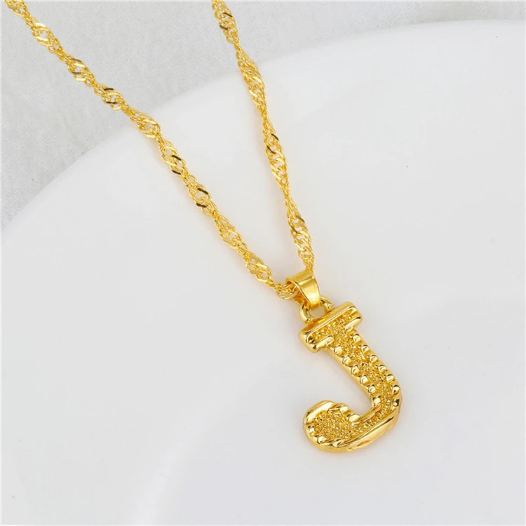 Hot new product 26 English capital letter pendant necklace gold-plated environmental protection vacuum plating necklace