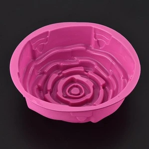 Hot Rose flower Cake Pan Molds 3D Silicone Molds for Baking Dishes Bread Pies Loaf Nonstick Silicone Mould Bakeware Trays Pans