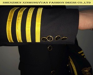hot sale black blank airline pilot uniform pilot suit wholesale