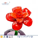 Hot sale colored hand blown long stem artificial glass flowers
