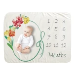Hot Sale Custom Printing Memory Design Baby Growth Soft Thick Polyester Fleece Baby Blanket