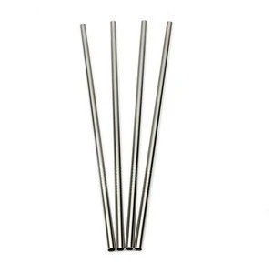 Hot sale food grade barware customized stainless steel silver drinking straw for Coffee Shop