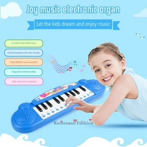 Hot Sale Preschool Toy 21 Keys Pink Blue Musical Instruments Kids Keyboards Music Electronic Piano Educational Learning Toy