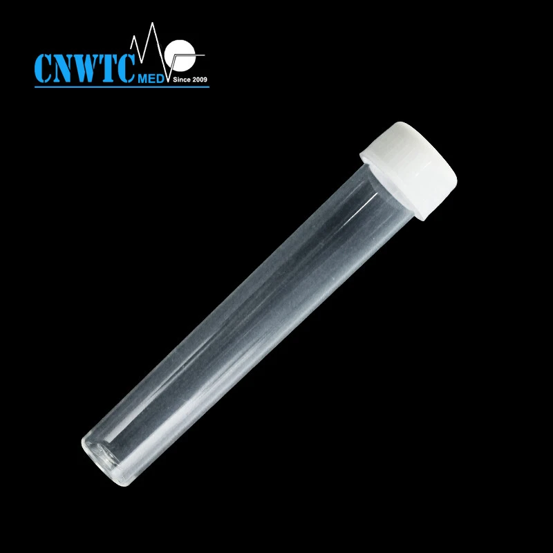 Hot Sale  Self-Standing Flat Bottom Plastic Pp Ps 10ml Test Tube With Screw Cap