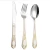 Import Hot Sales Stainless Steel Flatware Set Home Utensils With Gold-Plated Handle from China