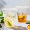 Hot Selling  12oz Pla Plastic Cup Clear Plastic Cup With Lid Transparent Plastic Cup