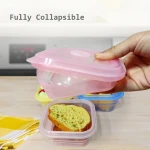 Hot Selling Portable Eco-friendly Silicone Tiffin Box Foldable Lunch Container Freshness Steam Valve Kitchen Storage Takeout Hot