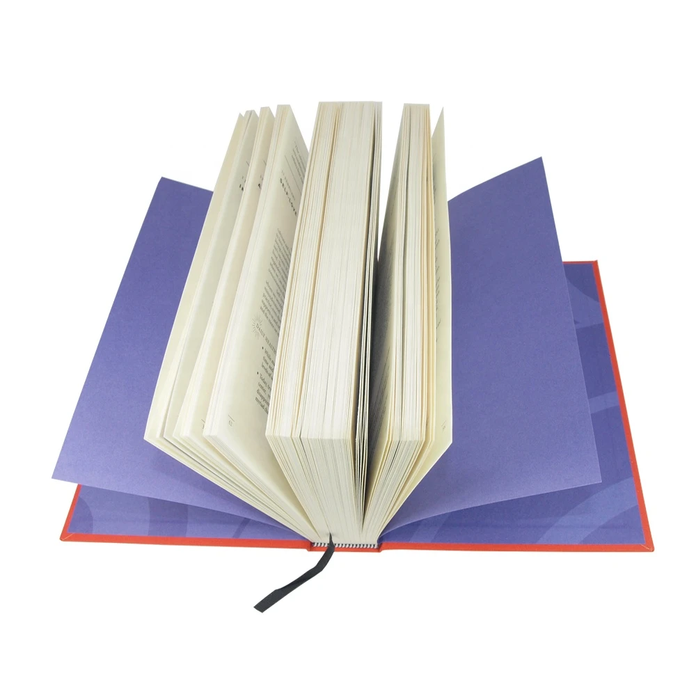 Hot Stamping Linen Hardcover Book Printing with Ribbon Bookmark