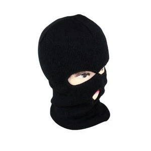HZM-18069 Warp ski face covered 3 hole 2 hole knitted winter sports thermal mesh balaclava
