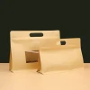In Stock Kraft Paper Ziplock Bag Stand Up Flat Bottom Pouch With Clear Oval Window 13 X 18 Cm biodegradable bags