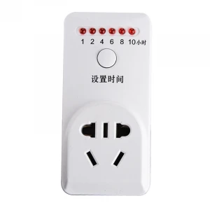 Indoor Plug In Countdown Timer Outlet with ON/OFF, 1/2/4/6/8/10 Hours Options, 2 Grounded Outlets
