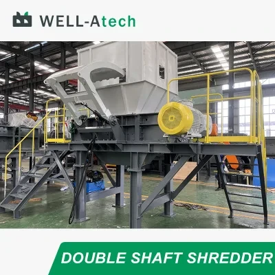 Industrial Double Shaft Shredder for Scrap Rubber Tire Wood Pallet Iron Drum