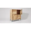 Industrial Solid Wood Mango Wood With Iron Leg Cupboard Cabinet