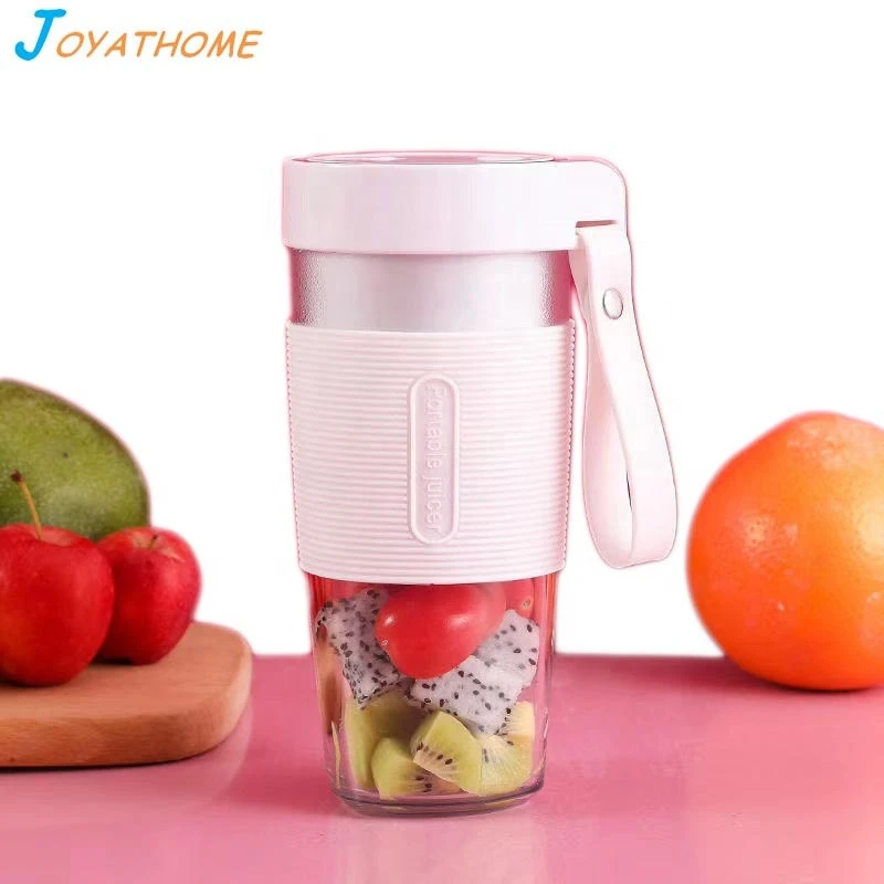 Joyathome Portable USB Rechargeable Electric Mini Juice Smoothie Blender Pink Sports Bottle Hand Mixer and Food Processor