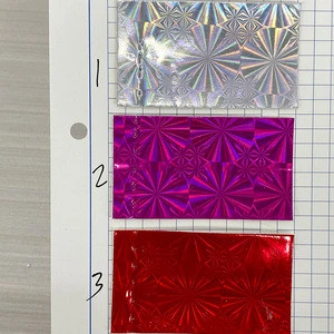 Kaleidoscopes Printed Metallic Holographic Mirror Effect PU Synthetic Leather For Making Bags/Shoes/Decorations