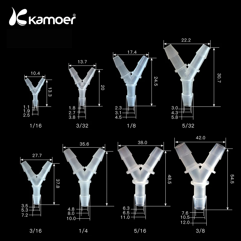 Kamoer Y joint Tube Connector for Peristaltic Pump Pipe Fittings 10 pcs-in-pack