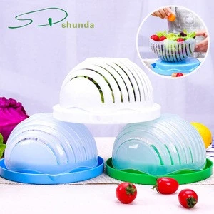 Kitchen Accessories Hot Products Easy Fast 60 Seconds Salad Maker Fruit Vegetable Slicer Chopper Salad Cutter Bowl