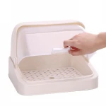 Kitchen Transparent Useful Bread Box Plastic kitchen Dish Drying Drainer Dish Rack with Lid