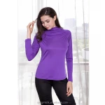 knitted ladies silk all-match turtle neck bottom slim lingerie 100% mulberry silk can be customized