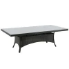 Knocked down structure outdoor table made of aluminum and wicker