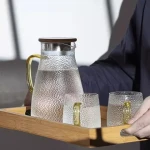 Large volume glass pot juice jug with handle transparent glass electric kettle