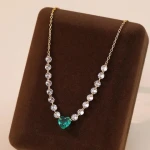 Latest Fashion 925 Sterling Silver Fine Jewelry Jewelry Zircon CZ Blue Heart Shaped Pendant Necklace Women