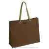 Leather Handle Jute Carry Bag / Jute Carry Bag