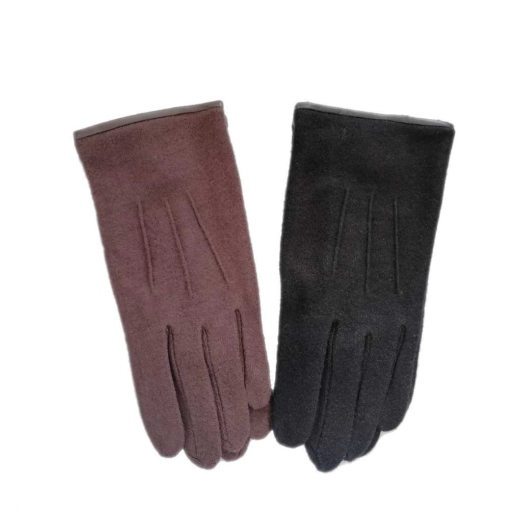 Leather mittens winter adult custom soft touch screen driving comfortable gloves