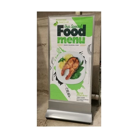 Led Advertising Light Box Vertical Magnetic Billboards With Mobile Ultra-Thin Floor-Mounted Light Box