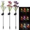 LED Outdoor Solar Garden Lights Multicolor Solar Power Lily Flowers Light for Patio Yard Decoration