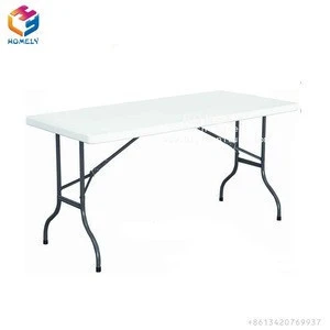 Light weight Hotel Restaurant Canteen Party HDPE table top steel frame Round, rectangular square 6 ft outdoor folding table