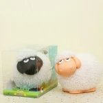 little lamb money box coin bank, custom made white sheep coin bank, making plastic coin bank money box for little sheep