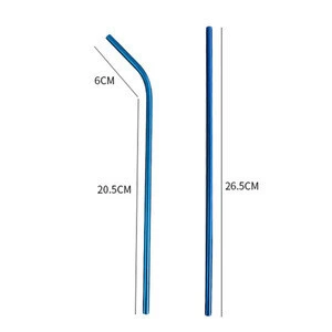 Long 265mm Metal Straws Stainless Steel 6mm Bar Accessories